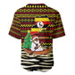 Uganda Christmas Baseball Jersey Santa in Canoe Christmas Tree Uganda Map Flag - African Pride