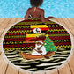 Uganda Christmas Beach Blanket Santa in Canoe Christmas Tree Uganda Map Flag - African Pride