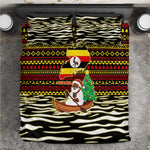 Uganda Christmas Bedding Set Santa in Canoe Christmas Tree Uganda Map Flag - African Pride