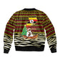 Uganda Christmas Bomber Jacket Santa in Canoe Christmas Tree Uganda Map Flag - African Pride