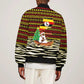 Uganda Christmas Bomber Jacket Santa in Canoe Christmas Tree Uganda Map Flag - African Pride
