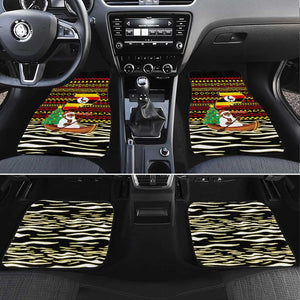 Uganda Christmas Car Mats Santa in Canoe Christmas Tree Uganda Map Flag - African Pride