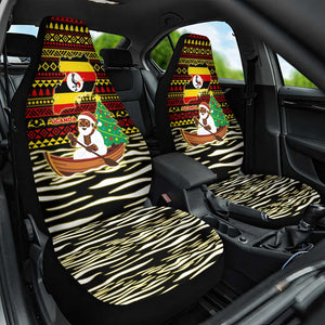 Uganda Christmas Car Seat Cover Santa in Canoe Christmas Tree Uganda Map Flag - African Pride