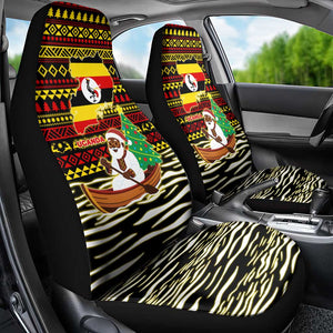 Uganda Christmas Car Seat Cover Santa in Canoe Christmas Tree Uganda Map Flag - African Pride