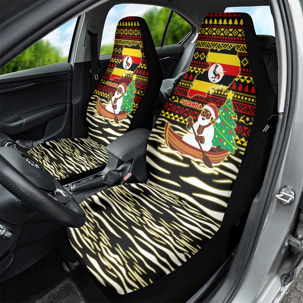 Uganda Christmas Car Seat Cover Santa in Canoe Christmas Tree Uganda Map Flag - African Pride