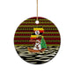 Uganda Christmas Ceramic Ornament Santa in Canoe Christmas Tree Uganda Map Flag - African Pride
