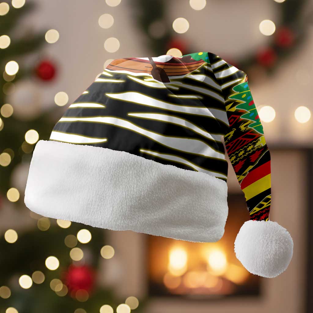 Uganda Christmas Santa Hat Santa in Canoe Christmas Tree Uganda Map Flag - African Pride
