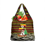 Uganda Christmas Grocery Bag Santa in Canoe Christmas Tree Uganda Map Flag - African Pride