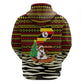 Uganda Christmas Hoodie Santa in Canoe Christmas Tree Uganda Map Flag - African Pride