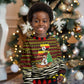 Uganda Christmas Kid Ugly Christmas Sweater Santa in Canoe Christmas Tree Uganda Map Flag - African Pride