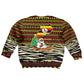 Uganda Christmas Kid Ugly Christmas Sweater Santa in Canoe Christmas Tree Uganda Map Flag - African Pride