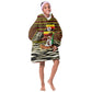 Uganda Christmas Kid Wearable Blanket Hoodie Santa in Canoe Christmas Tree Uganda Map Flag - African Pride