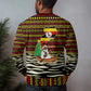 Uganda Christmas Ugly Christmas Sweater Santa in Canoe Christmas Tree Uganda Map Flag - African Pride