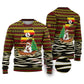 Uganda Christmas Ugly Christmas Sweater Santa in Canoe Christmas Tree Uganda Map Flag - African Pride