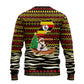 Uganda Christmas Ugly Christmas Sweater Santa in Canoe Christmas Tree Uganda Map Flag - African Pride