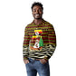 Uganda Christmas Long Sleeve Polo Shirt Santa in Canoe Christmas Tree Uganda Map Flag - African Pride