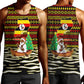 Uganda Christmas Men Tank Top Santa in Canoe Christmas Tree Uganda Map Flag - African Pride