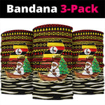 Uganda Christmas Neck Gaiter Santa in Canoe Christmas Tree Uganda Map Flag - African Pride
