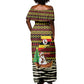 Uganda Christmas Off Shoulder Maxi Dress Santa in Canoe Christmas Tree Uganda Map Flag - African Pride
