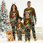 Uganda Christmas Pajama Set Santa in Canoe Christmas Tree Uganda Map Flag - African Pride