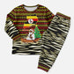 Uganda Christmas Pajama Set Santa in Canoe Christmas Tree Uganda Map Flag - African Pride