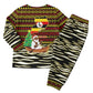 Uganda Christmas Pajama Set Santa in Canoe Christmas Tree Uganda Map Flag - African Pride