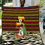 Uganda Christmas Quilt Santa in Canoe Christmas Tree Uganda Map Flag - African Pride