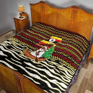 Uganda Christmas Quilt Santa in Canoe Christmas Tree Uganda Map Flag - African Pride