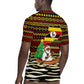 Uganda Christmas Rugby Jersey Santa in Canoe Christmas Tree Uganda Map Flag - African Pride