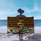 Uganda Christmas Sarong Santa in Canoe Christmas Tree Uganda Map Flag - African Pride