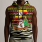 Uganda Christmas Sleeveless Hoodie Santa in Canoe Christmas Tree Uganda Map Flag - African Pride
