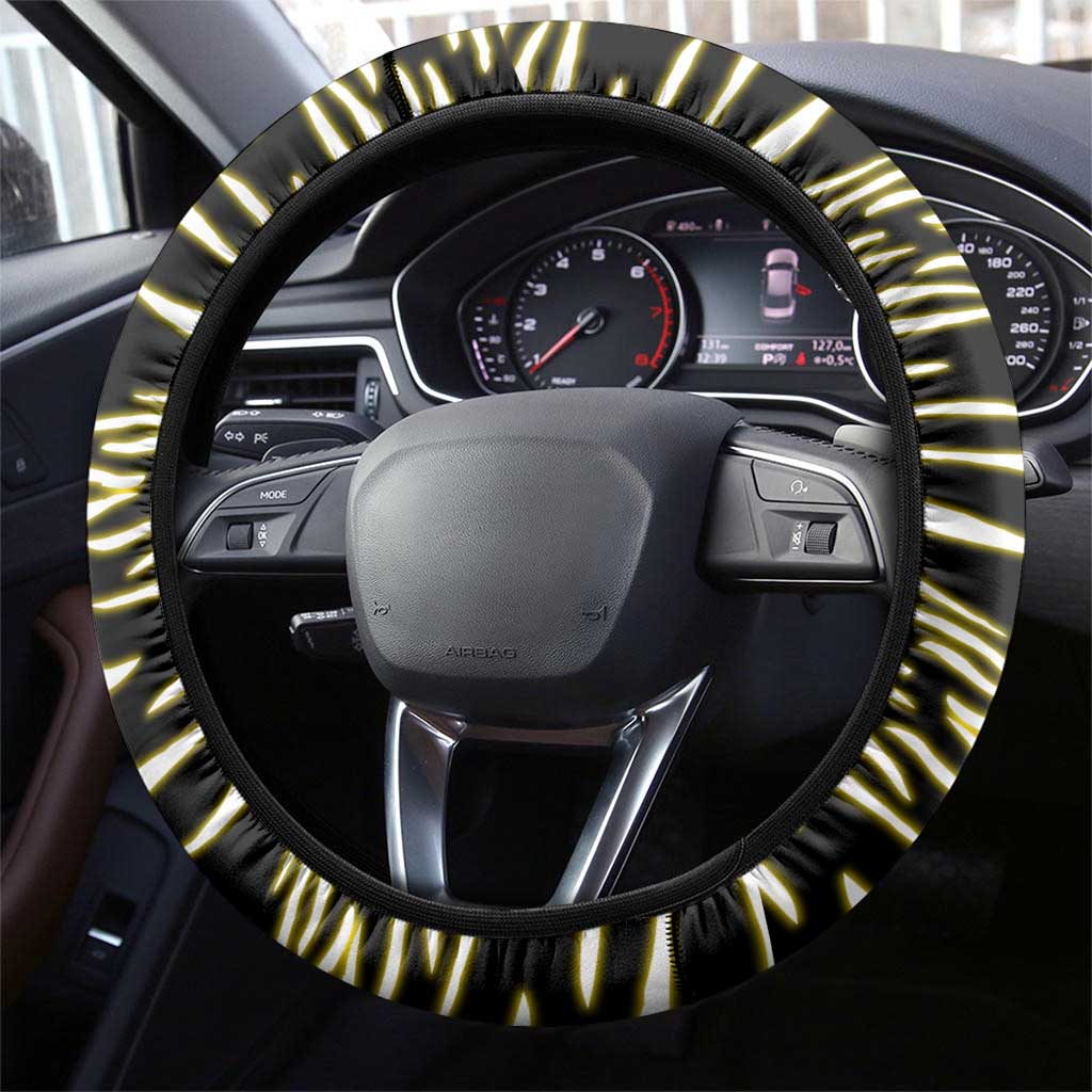 Uganda Christmas Steering Wheel Cover Santa in Canoe Christmas Tree Uganda Map Flag - African Pride