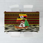 Uganda Christmas Tablecloth Santa in Canoe Christmas Tree Uganda Map Flag - African Pride