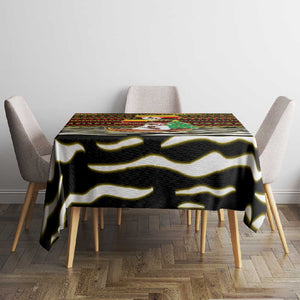 Uganda Christmas Tablecloth Santa in Canoe Christmas Tree Uganda Map Flag - African Pride
