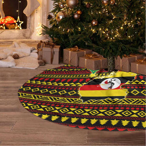 Uganda Christmas Tree Skirt Santa in Canoe Christmas Tree Uganda Map Flag - African Pride