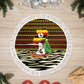 Uganda Christmas Tree Skirt Santa in Canoe Christmas Tree Uganda Map Flag - African Pride