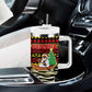 Uganda Christmas Tumbler With Handle Santa in Canoe Christmas Tree Uganda Map Flag - African Pride