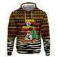 Uganda Christmas Zip Hoodie Santa in Canoe Christmas Tree Uganda Map Flag - African Pride