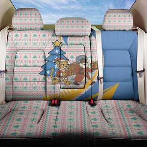 Somalia Christmas Back Car Seat Cover Santa Cheetah Christmas Tree Village Scene and Festive Snowflake - African Pride