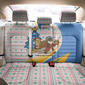 Somalia Christmas Back Car Seat Cover Santa Cheetah Christmas Tree Village Scene and Festive Snowflake - African Pride