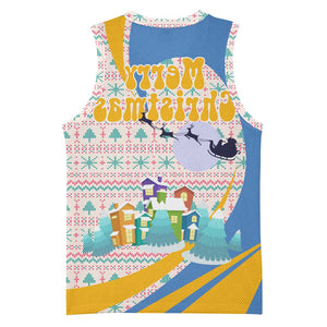 Somalia Christmas Basketball Jersey Santa Cheetah Christmas Tree Village Scene and Festive Snowflake - African Pride