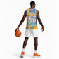 Somalia Christmas Basketball Jersey Santa Cheetah Christmas Tree Village Scene and Festive Snowflake - African Pride