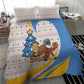Somalia Christmas Bedding Set Santa Cheetah Christmas Tree Village Scene and Festive Snowflake - African Pride