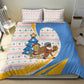 Somalia Christmas Bedding Set Santa Cheetah Christmas Tree Village Scene and Festive Snowflake - African Pride