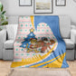 Somalia Christmas Blanket Santa Cheetah Christmas Tree Village Scene and Festive Snowflake - African Pride