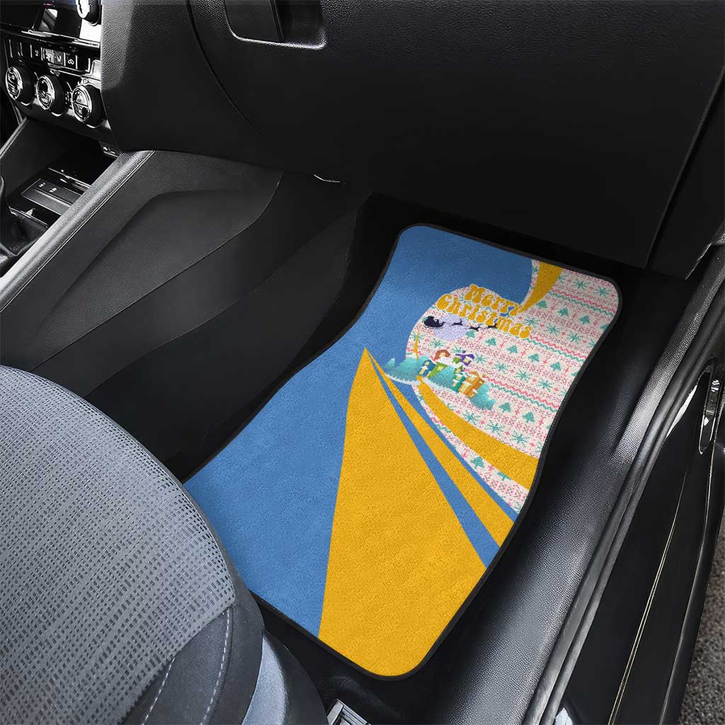 Somalia Christmas Car Mats Santa Cheetah Christmas Tree Village Scene and Festive Snowflake - African Pride