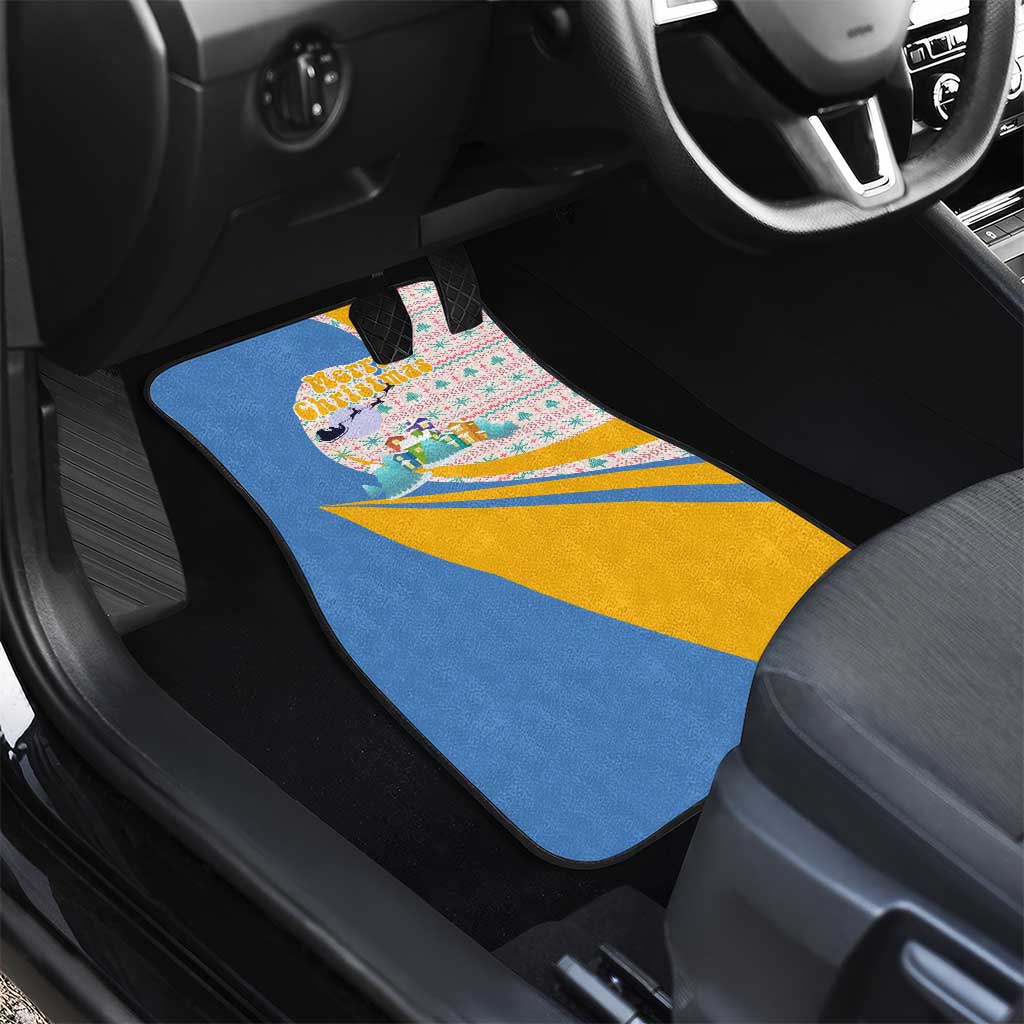 Somalia Christmas Car Mats Santa Cheetah Christmas Tree Village Scene and Festive Snowflake - African Pride