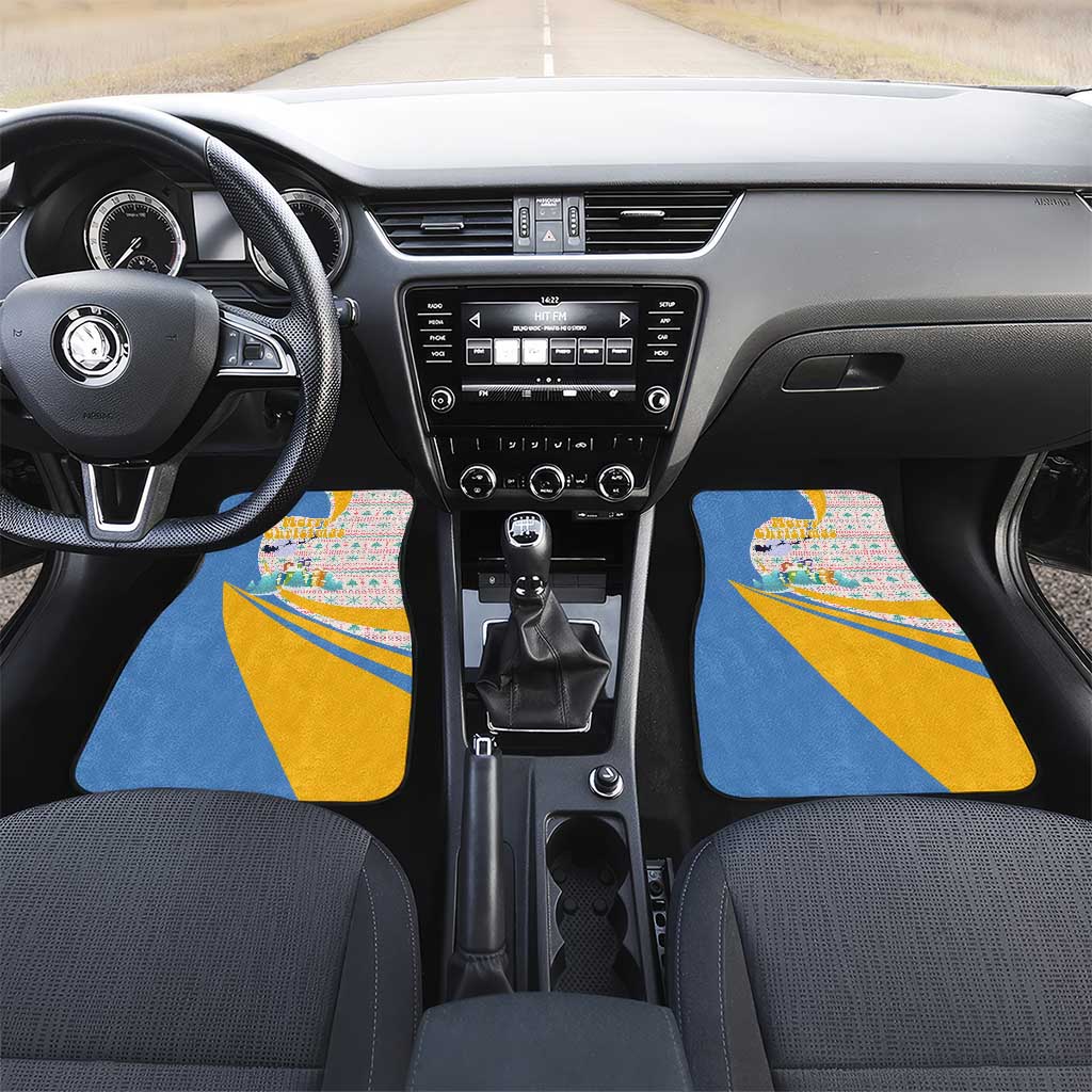 Somalia Christmas Car Mats Santa Cheetah Christmas Tree Village Scene and Festive Snowflake - African Pride