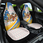 Somalia Christmas Car Seat Cover Santa Cheetah Christmas Tree Village Scene and Festive Snowflake - African Pride