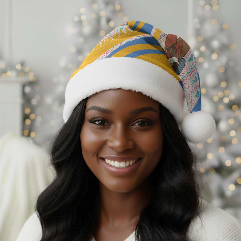 Somalia Christmas Santa Hat Santa Cheetah Christmas Tree Village Scene and Festive Snowflake - African Pride